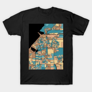 Anchorage Map Pattern in Mid Century Pastel T-Shirt